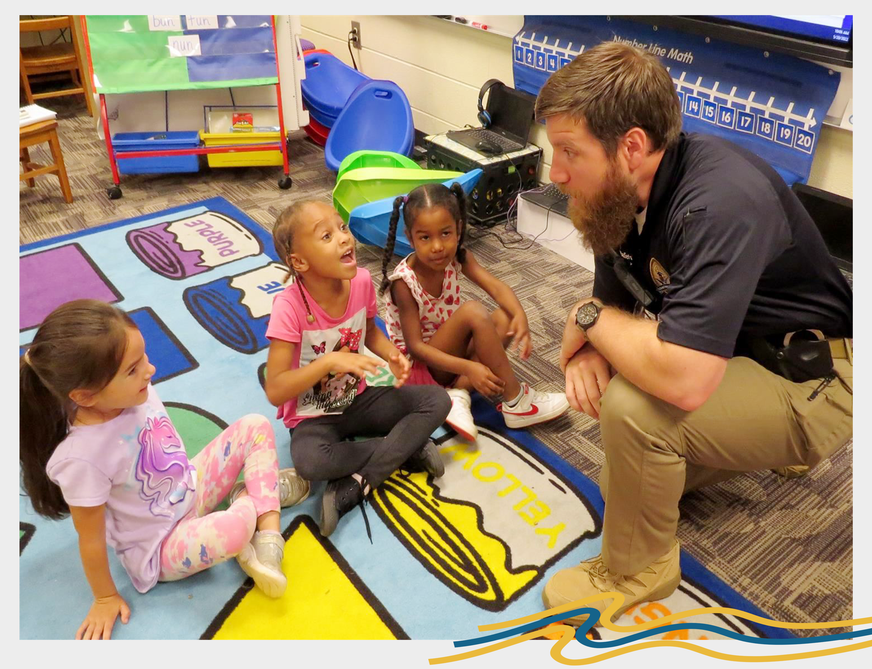 Safety officer with students